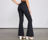 Pantalon évasé à imprimé floral